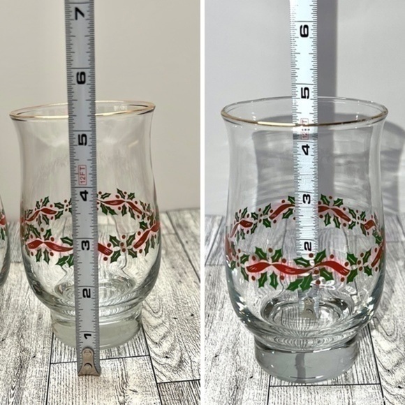 Libbey Holly Berry Gold Rim Glasses Set of 2 - Picture 16 of 16